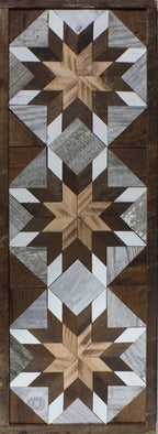 Handmade Amish Barn Quilt Banner Wall Art – 10.5in x 30in Reclaimed Wood Mosaic - Che Cose Belle