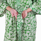 Handmade Batik Robe/ Kimono, Cotton Coffee Leaf - Che Cose Belle