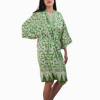 Handmade Batik Robe/ Kimono, Cotton Coffee Leaf - Che Cose Belle