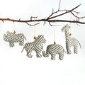 Handmade Batik Safari Animal Christmas Ornaments – Set of 4 - Che Cose Belle