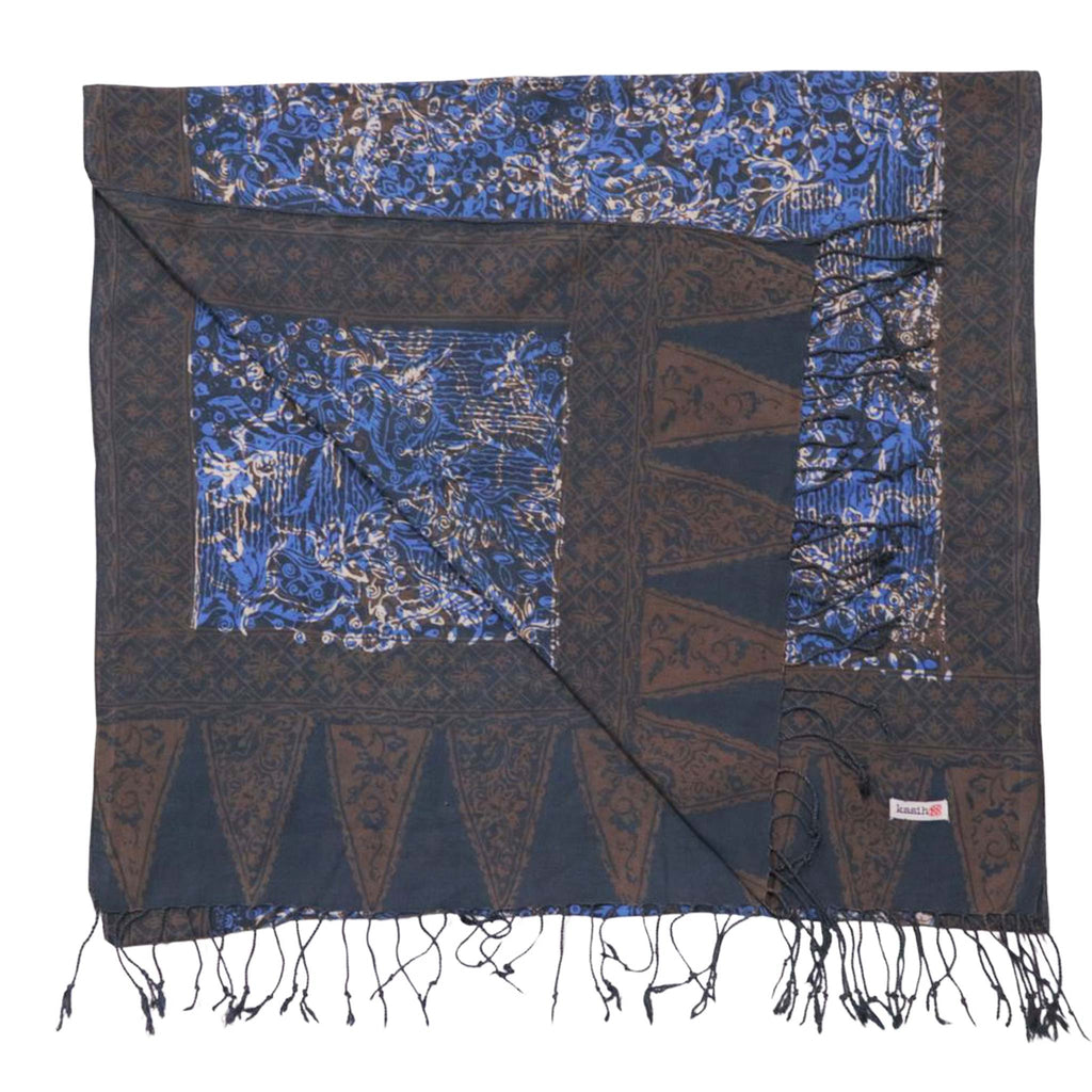 Handmade Batik Scarf - 100% Soft Cotton - Butterfly Brown - Che Cose Belle