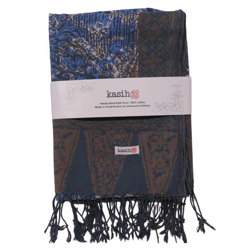 Handmade Batik Scarf - 100% Soft Cotton - Butterfly Brown - Che Cose Belle