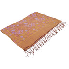 Handmade Batik Scarf, 100% Soft Cotton, Dusky Fern, Pink, Yellow, Peach - Che Cose Belle