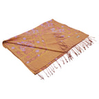Handmade Batik Scarf, 100% Soft Cotton, Dusky Fern, Pink, Yellow, Peach - Che Cose Belle