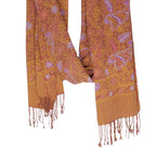 Handmade Batik Scarf, 100% Soft Cotton, Dusky Fern, Pink, Yellow, Peach - Che Cose Belle