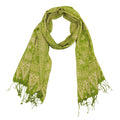 Handmade Batik Scarf - 100% Soft Cotton - Spotted Flowers Green - Che Cose Belle