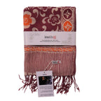 Handmade Batik Scarf, Cotton, Plumeria, Pink, Purple, Peach - Che Cose Belle