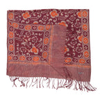Handmade Batik Scarf, Cotton, Plumeria, Pink, Purple, Peach - Che Cose Belle