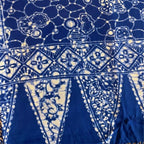 Handmade Batik Scarf, soft Cotton, Boulder, Blue, Light Blue, White - Che Cose Belle