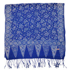 Handmade Batik Scarf, soft Cotton, Boulder, Blue, Light Blue, White - Che Cose Belle