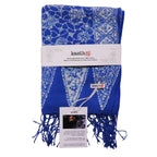 Handmade Batik Scarf, soft Cotton, Boulder, Blue, Light Blue, White - Che Cose Belle