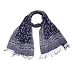 Handmade Batik Scarf - Soft Cotton - Mark, Blue - Che Cose Belle