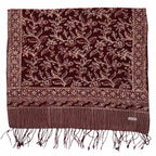 Handmade Batik Scarf, soft Cotton, Red White Cherish, Burgundy - Che Cose Belle