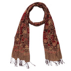 Handmade Batik Scarf, Soft Cotton, Sunlit Garden, Red Burgundy - Che Cose Belle