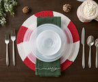 Handmade Beaded Candy Cane Placemat – Christmas Placemats, Beaded Candy Cane Placemat & Runner – Christmas Table Decor by Payton James - Che Cose Belle