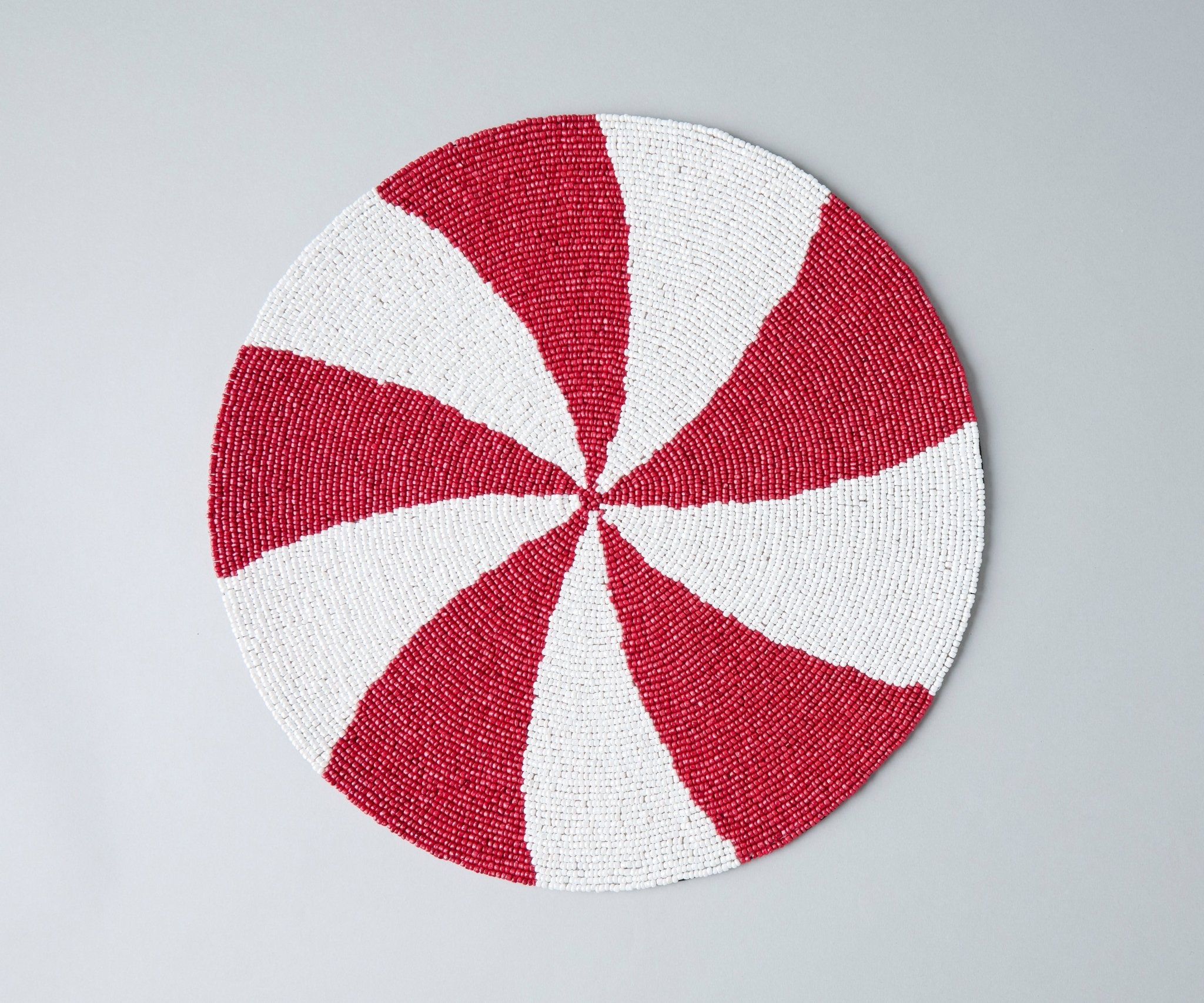 Handmade Beaded Candy Cane Placemat – Christmas Placemats, Beaded Candy Cane Placemat & Runner – Christmas Table Decor by Payton James - Che Cose Belle