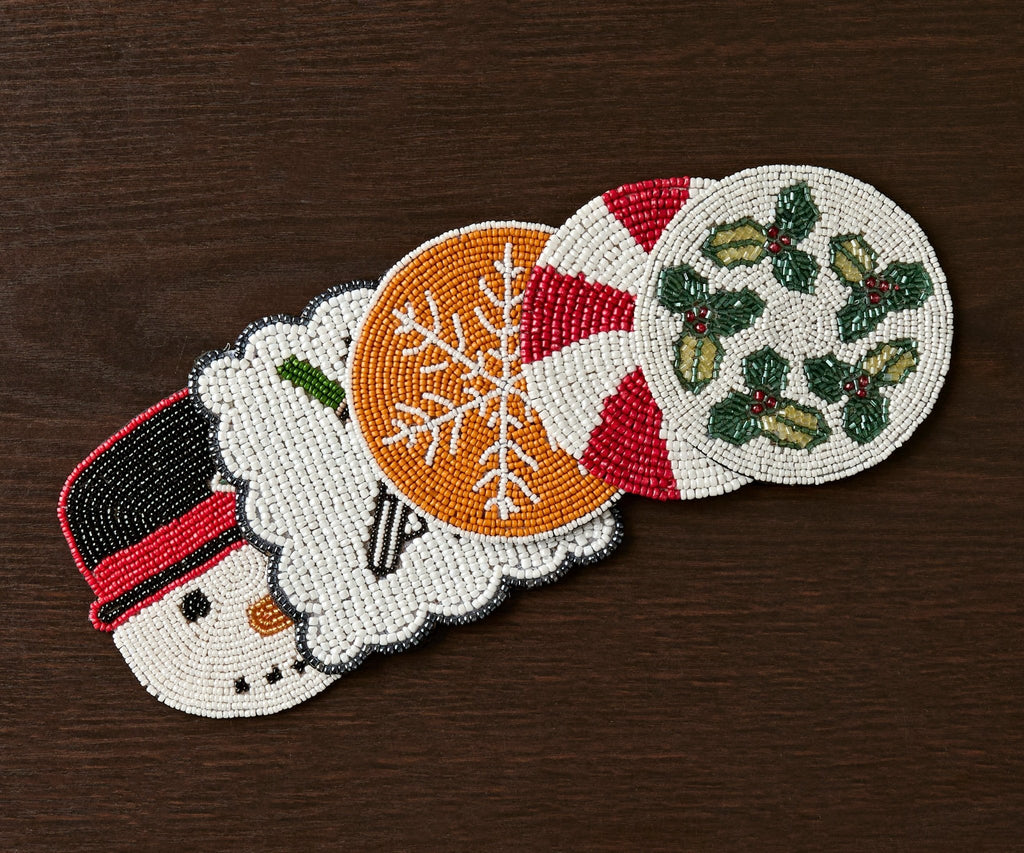 Handmade Beaded Holiday Coaster – Christmas Table Decor by Payton James - Che Cose Belle