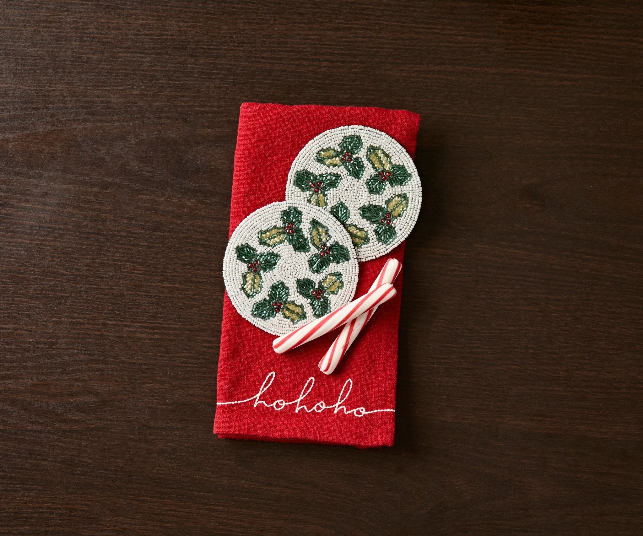 Handmade Beaded Holiday Coaster – Christmas Table Decor by Payton James - Che Cose Belle