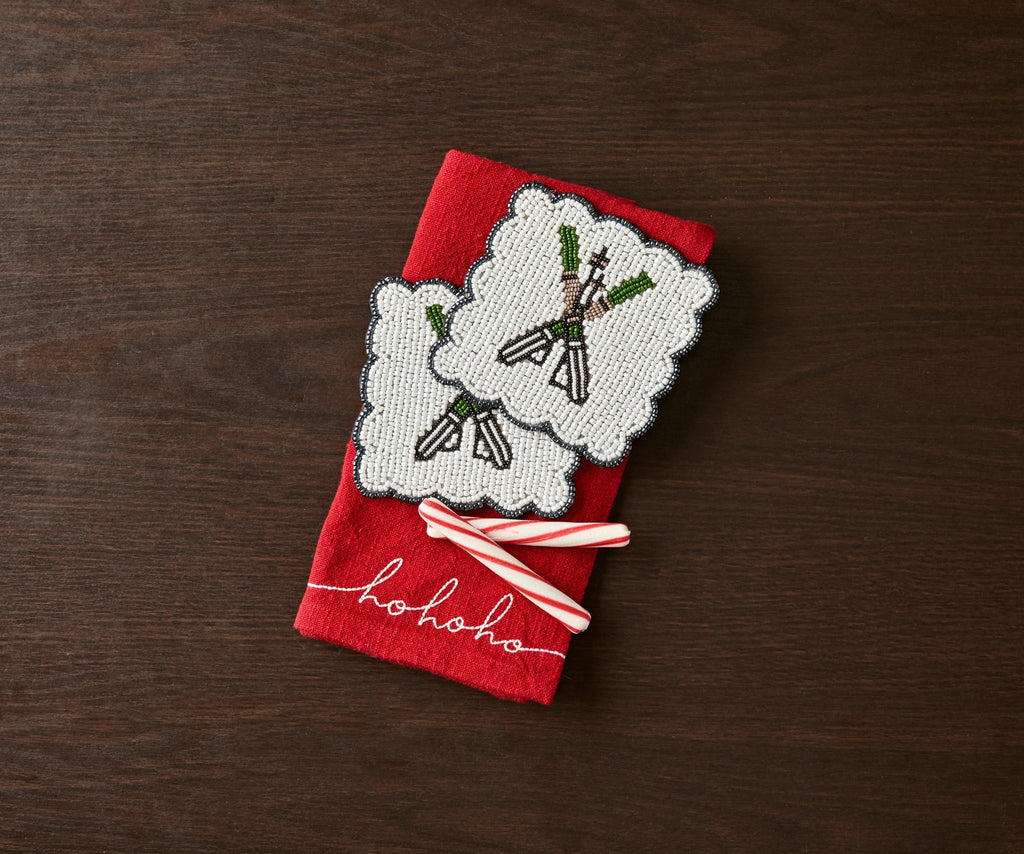 Handmade Beaded Holiday Coaster – Christmas Table Decor by Payton James - Che Cose Belle