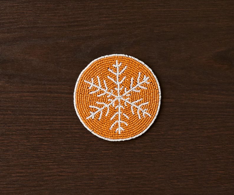 Handmade Beaded Holiday Coaster – Christmas Table Decor by Payton James - Che Cose Belle