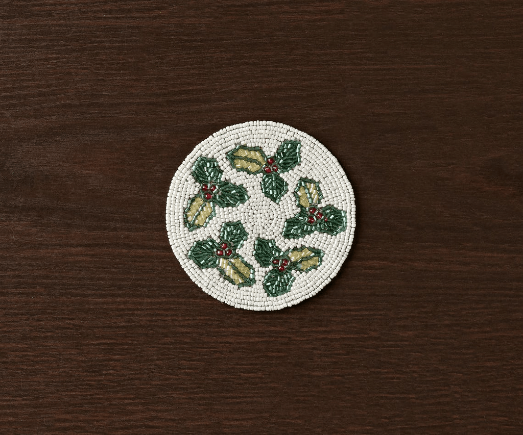 Handmade Beaded Holiday Coaster – Christmas Table Decor by Payton James - Che Cose Belle