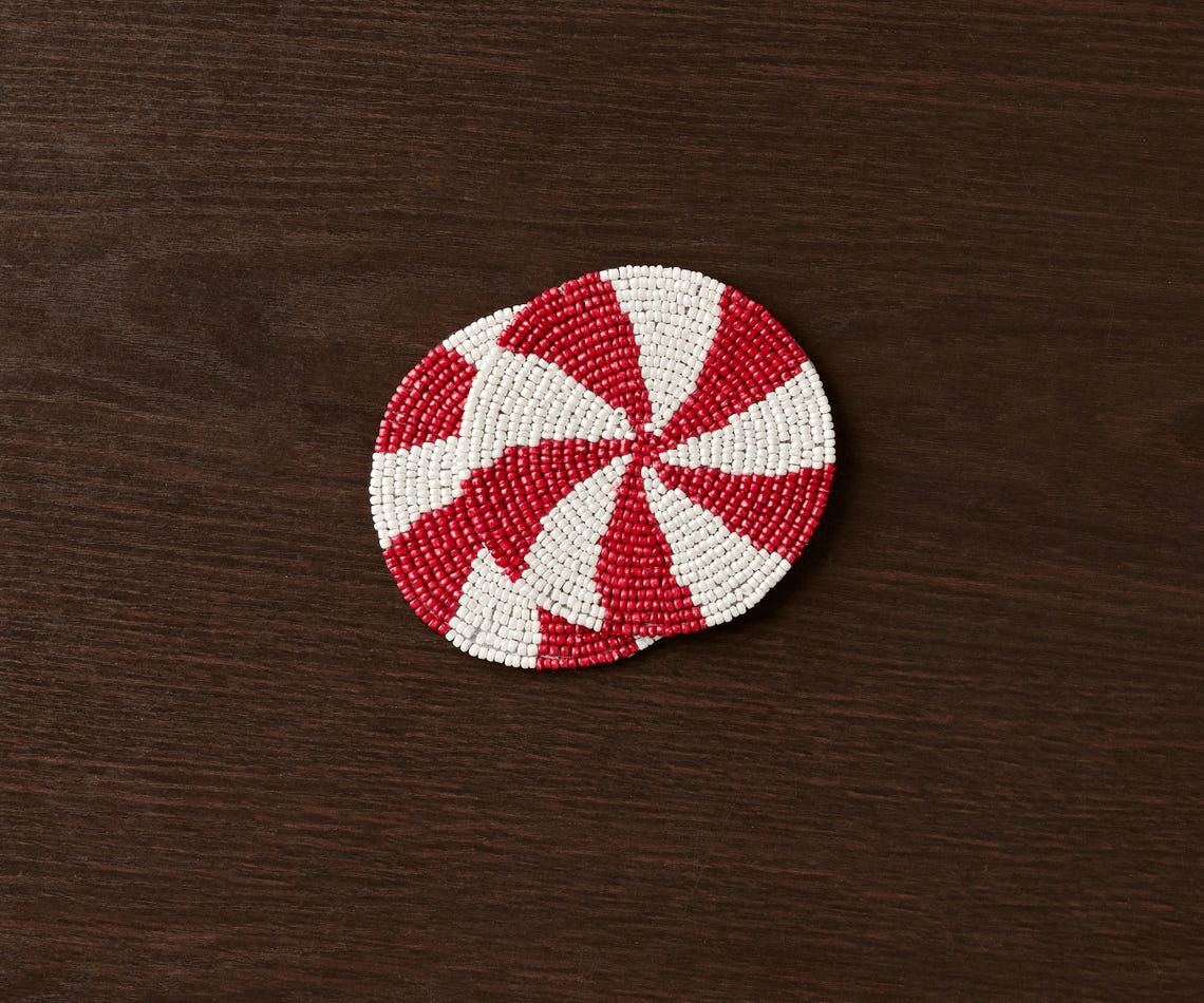 Handmade Beaded Holiday Coaster – Christmas Table Decor by Payton James - Che Cose Belle