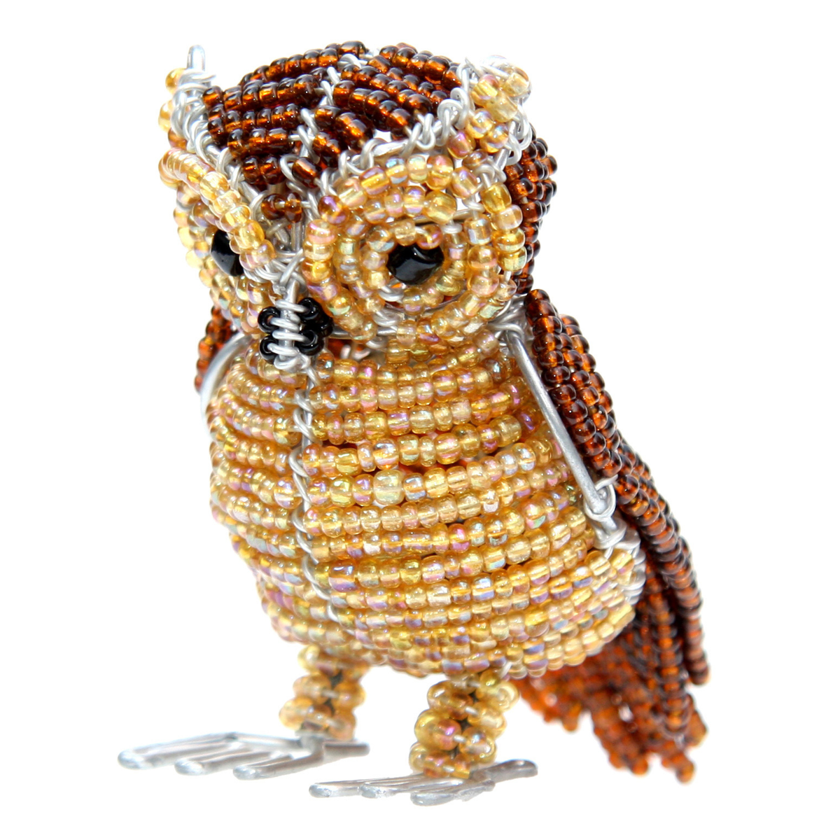 Handmade Beaded minimal Owl Figurine – Haitian Artisan Home Décor. (set of 3). - Che Cose Belle