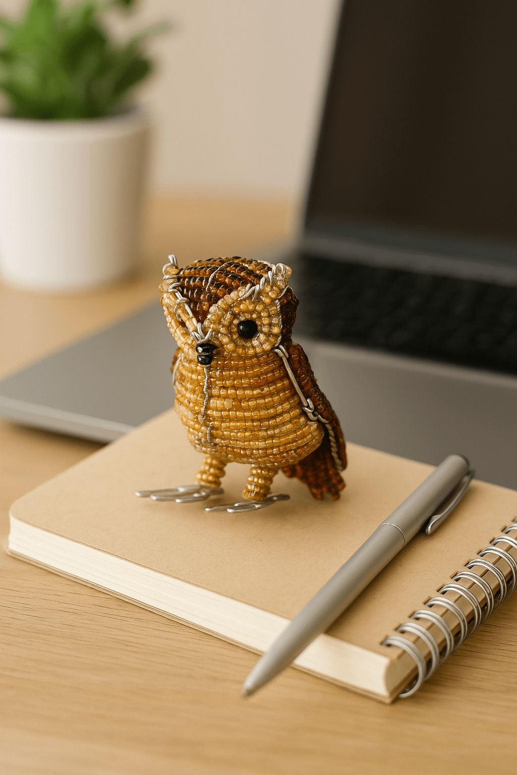 Handmade Beaded minimal Owl Figurine – Haitian Artisan Home Décor. (set of 3). - Che Cose Belle
