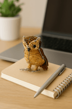 Handmade Beaded minimal Owl Figurine – Haitian Artisan Home Décor. (set of 3). - Che Cose Belle