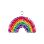 Handmade Beaded Rainbow Keyring – Haitian Artisan Keychain. (Set of 6) - Che Cose Belle