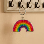 Handmade Beaded Rainbow Keyring – Haitian Artisan Keychain. (Set of 6) - Che Cose Belle