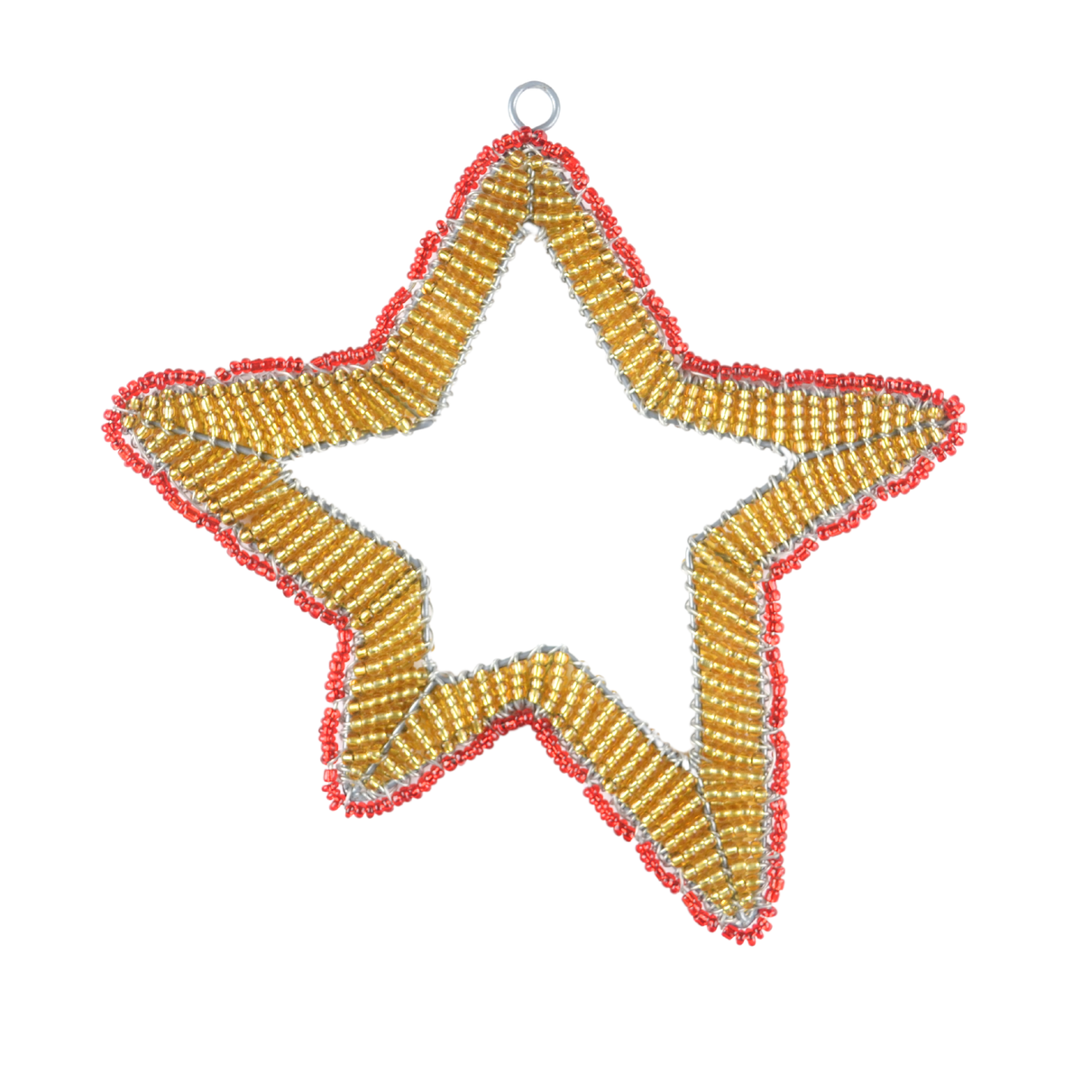 Handmade Beaded Star Ornament – Haitian Artisan Holiday Décor-Festive Christmas. (Set of 3, Asst) - Che Cose Belle