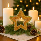 Handmade Beaded Star Ornament – Haitian Artisan Holiday Décor-Festive Christmas. (Set of 3, Asst) - Che Cose Belle
