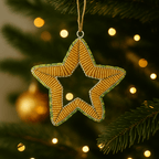 Handmade Beaded Star Ornament – Haitian Artisan Holiday Décor-Festive Christmas. (Set of 3, Asst) - Che Cose Belle