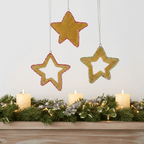 Handmade Beaded Star Ornament – Haitian Artisan Holiday Décor-Festive Christmas. (Set of 3, Asst) - Che Cose Belle