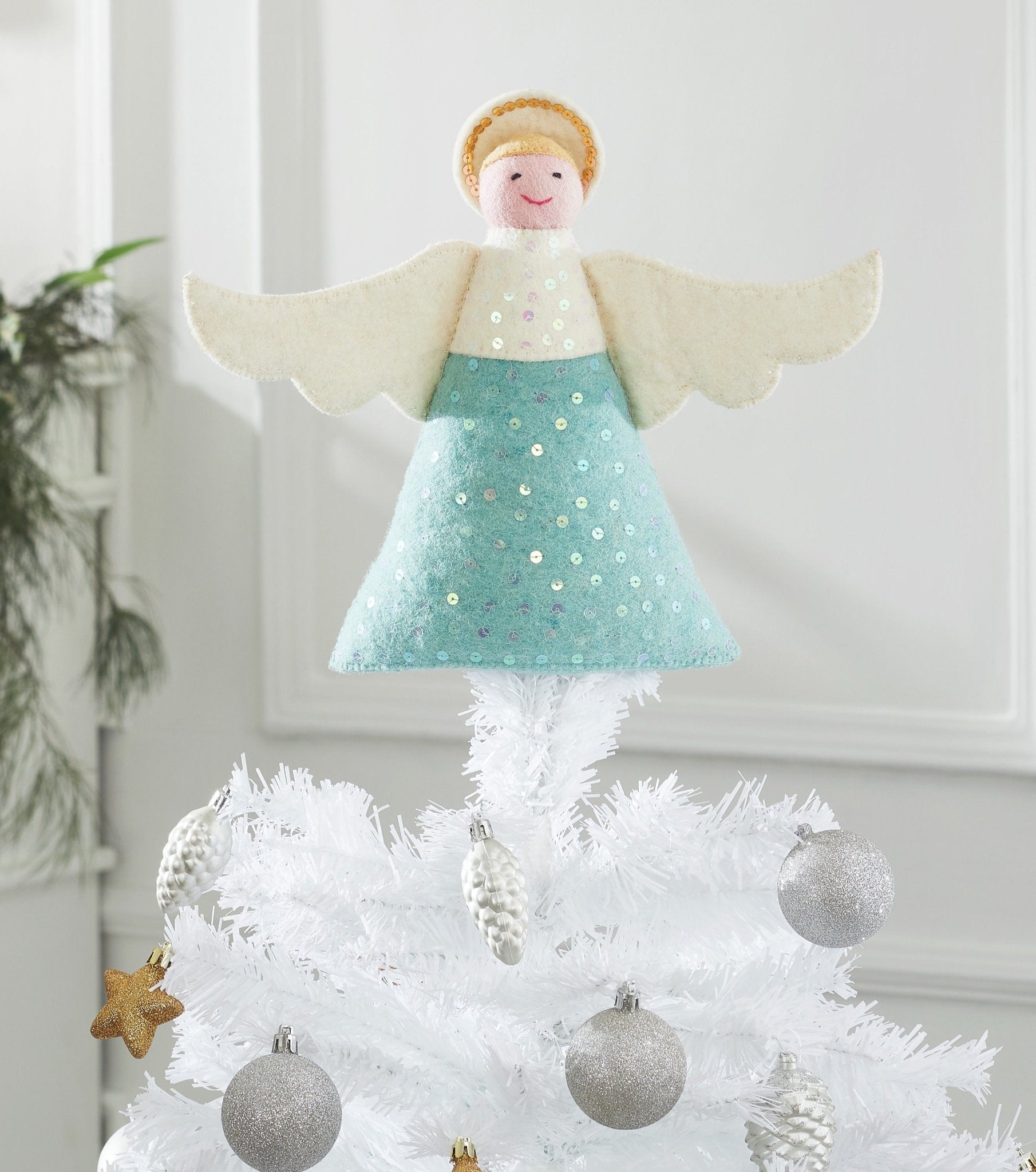 Handmade Blue Angel Christmas Tree Topper Arcadia Home - Che Cose Belle