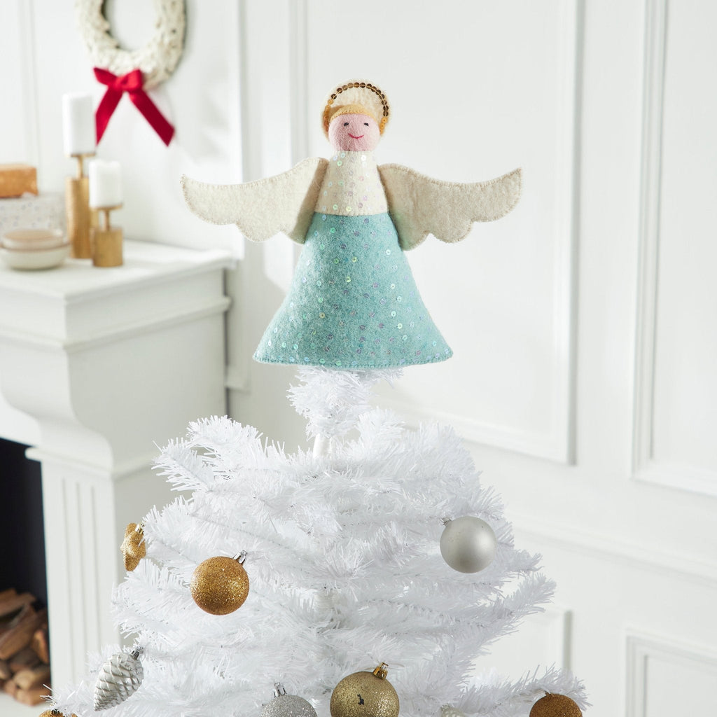 Handmade Blue Angel Christmas Tree Topper Arcadia Home - Che Cose Belle