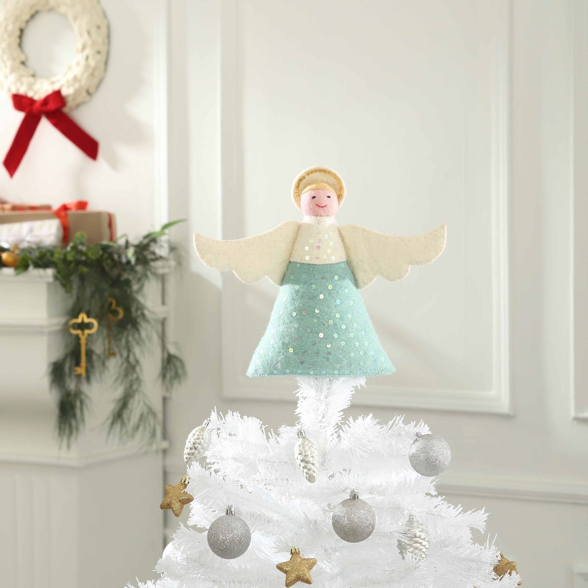 Handmade Blue Angel Christmas Tree Topper Arcadia Home - Che Cose Belle