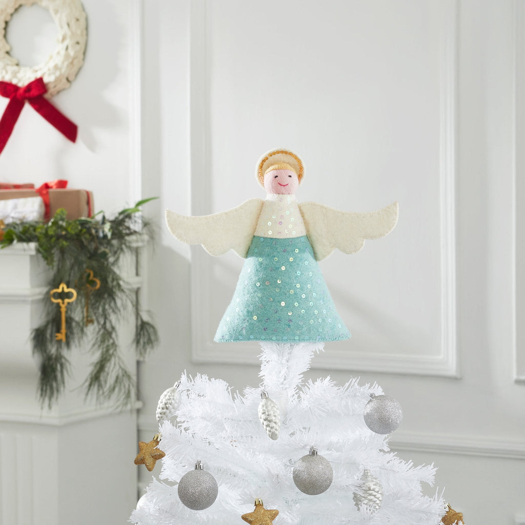 Handmade Blue Angel Christmas Tree Topper Arcadia Home - Che Cose Belle