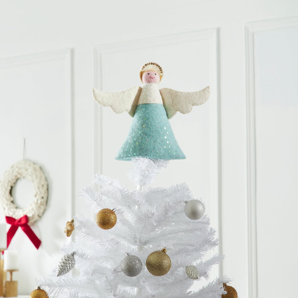 Handmade Blue Angel Christmas Tree Topper Arcadia Home - Che Cose Belle