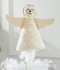 Handmade Cat Angel Felt Christmas Tree Topper Cream Arcadia Home - Che Cose Belle