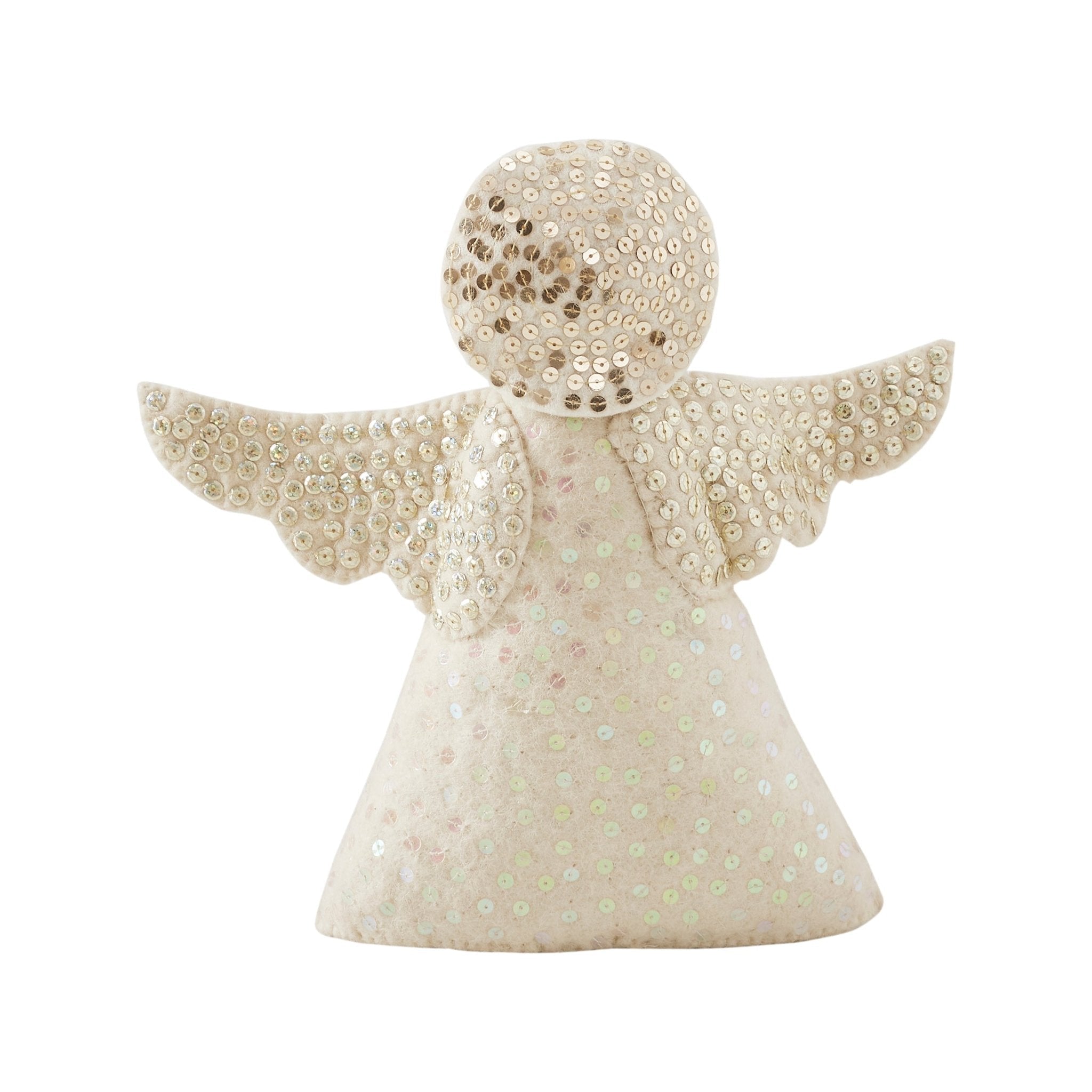 Handmade Cat Angel Felt Christmas Tree Topper Cream Arcadia Home - Che Cose Belle