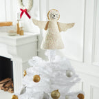 Handmade Cat Angel Felt Christmas Tree Topper Cream Arcadia Home - Che Cose Belle