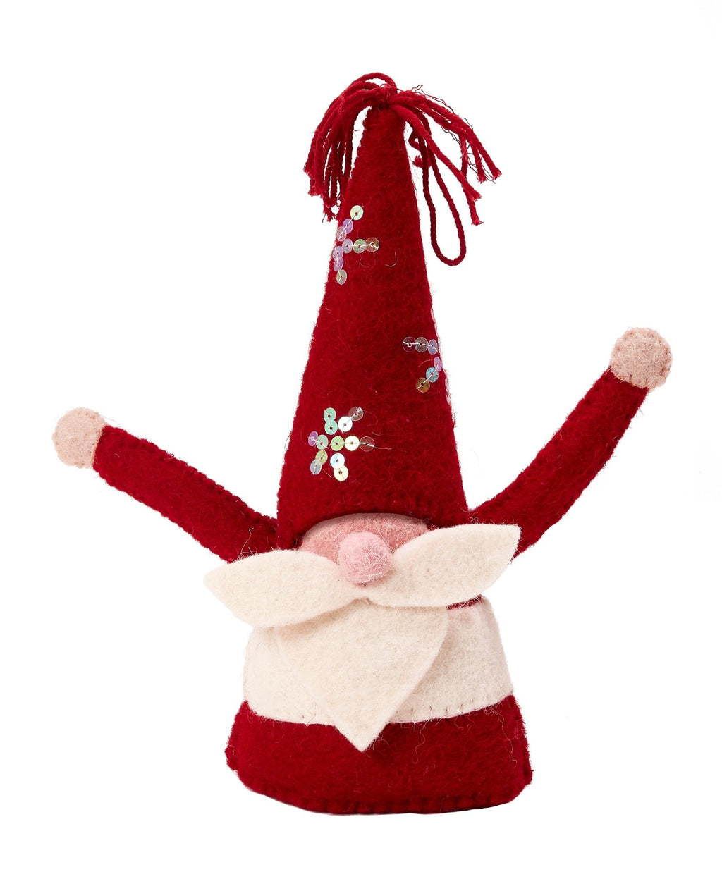 Handmade Christmas Gnome Tree Topper Hand Felted Wool Arcadia Home