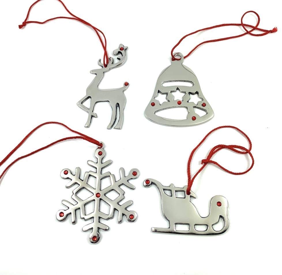 Handmade Christmas Ornaments Set of 8 with Red Ruby - Che Cose Belle