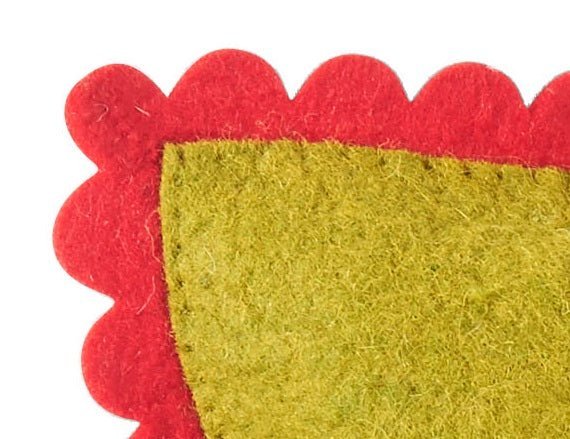 Handmade Christmas Pillow Hand Felted Wool - Letter to Santa Pocket Green - 18" Arcadia Home - Che Cose Belle