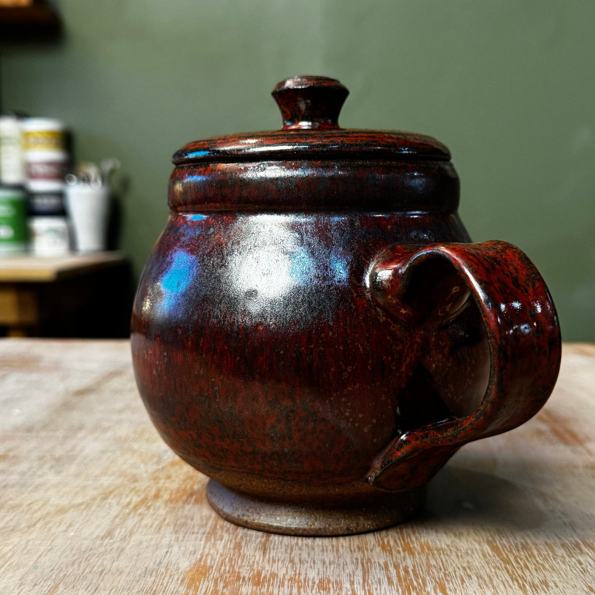 Handmade Copper Red Stoneware Teapot | Wheel-Thrown Ceramic Teapot - Che Cose Belle
