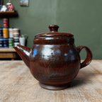 Handmade Copper Red Stoneware Teapot | Wheel-Thrown Ceramic Teapot - Che Cose Belle