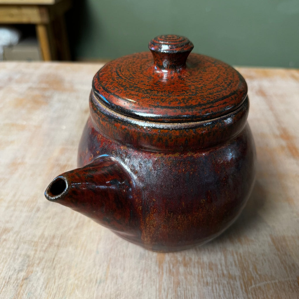 Handmade Copper Red Stoneware Teapot | Wheel-Thrown Ceramic Teapot - Che Cose Belle