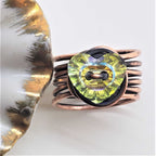 Handmade Copper Wire Wrapped Crystal Heart Glam Ring by Alexa Martha - Che Cose Belle